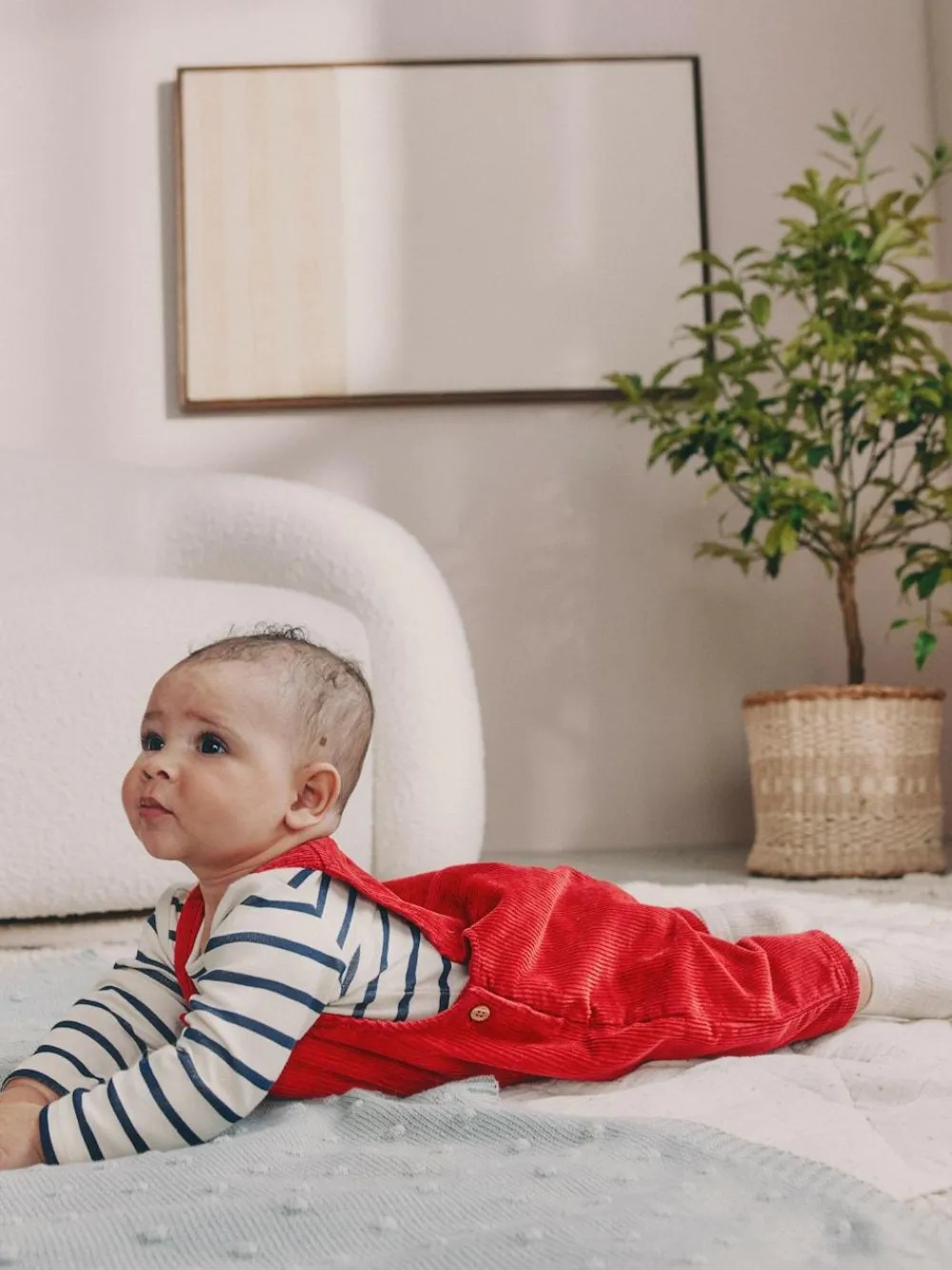 New Next Red Cord Dungarees and Bodysuit Set (0mths-2yrs)
