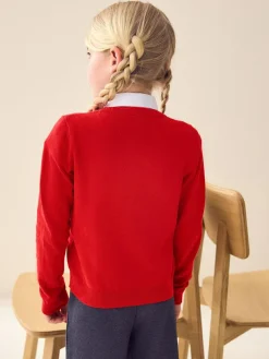 Next Cotton Rich Bow Pocket School Cardigan (3-16yrs)^ Knitwear & Sweaters|Knitwear