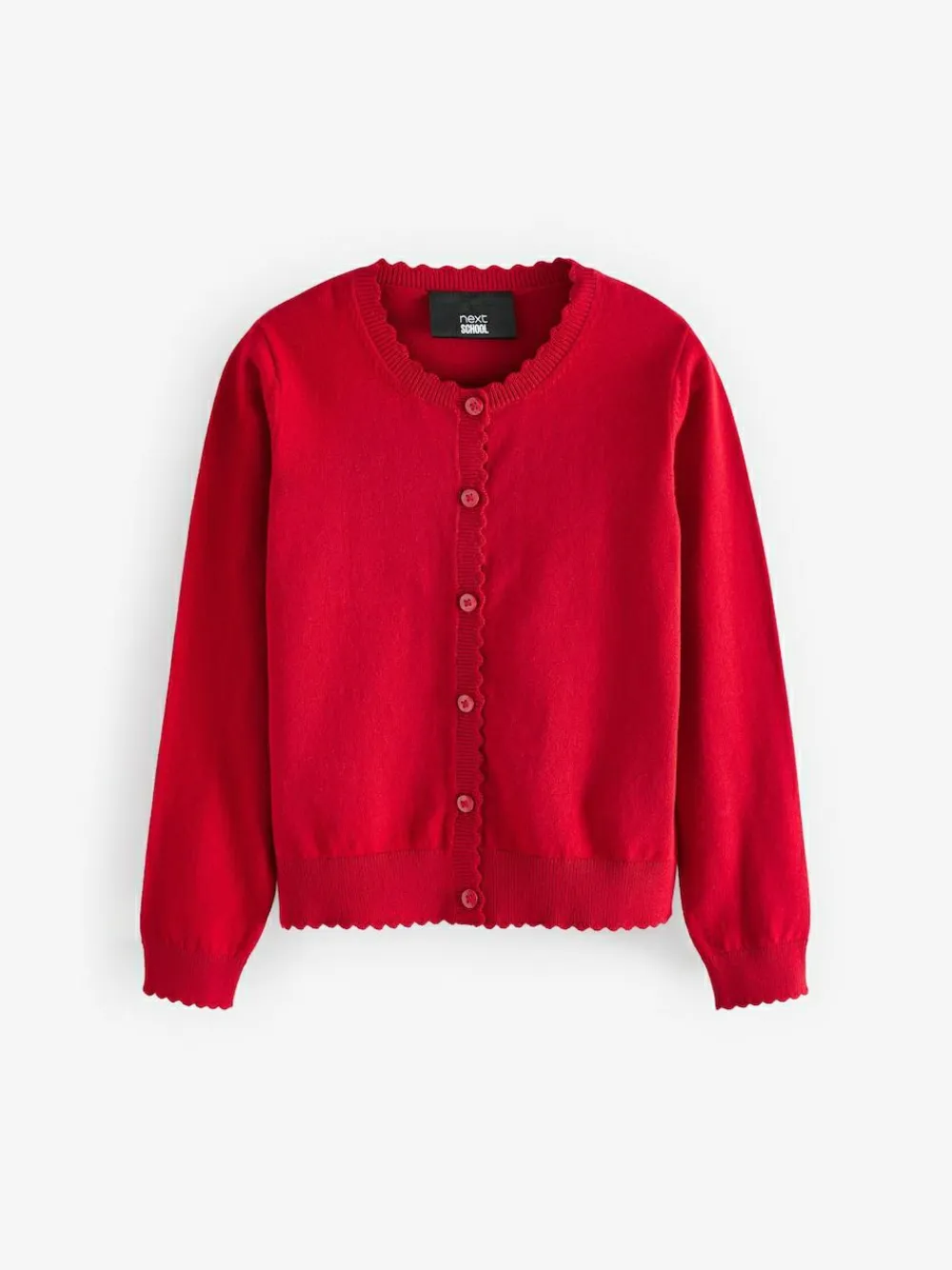 Next Cotton Rich Scalloped Edge School Cardigan (3-16yrs)^ Knitwear & Sweaters|Knitwear