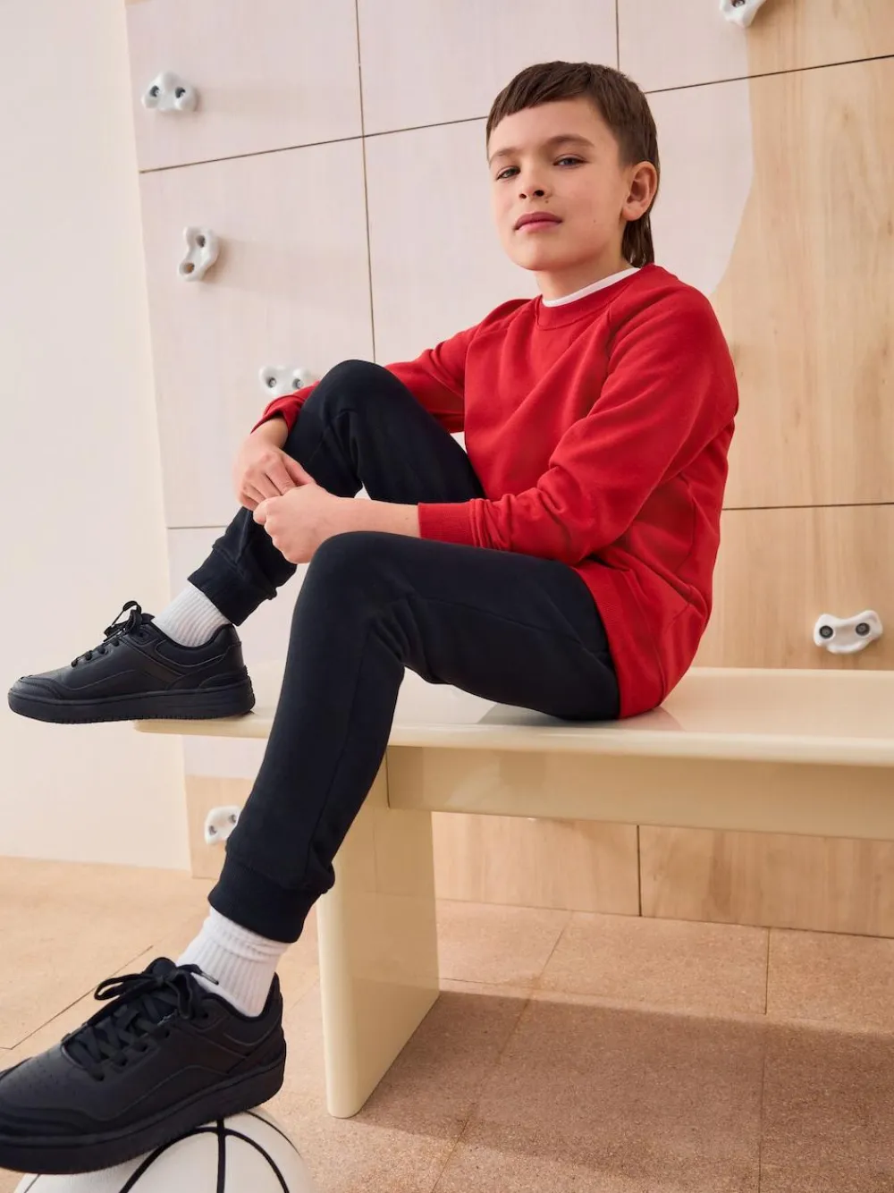 Next Red Crew Neck School Sweater (3-17yrs)^BOY Sweatshirts & Hoodies|Sweatshirts & Hoodies