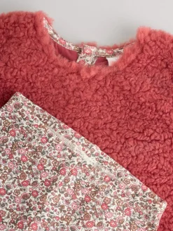 Outlet Next Baby Fleece Tops and Leggings Set 2 Piece (0mths-2yrs) Red Ditsy