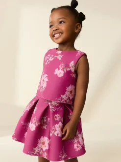 Next Red Floral Scuba Top and Skirt Set (3mths-7yrs)^ Tops|Tops