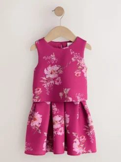 Next Red Floral Scuba Top and Skirt Set (3mths-7yrs)^ Tops|Tops