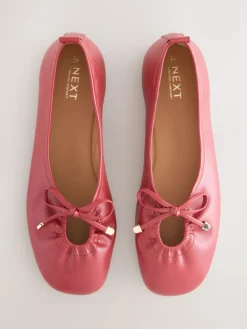 Online Next Forever Comfort® Tie Up Round Toe Ballet Flats Red