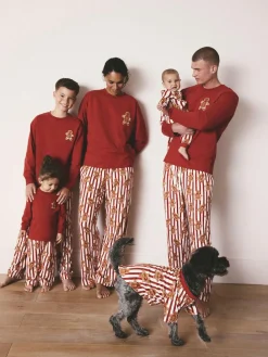 Next Red Gingerbread Matching Family Christmas Cosy Fleece Dressing Gown^ Bathrobe