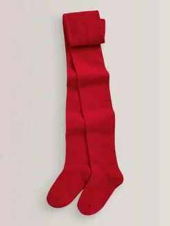 Outlet Next Red Regular Length 3 Pack Cotton Rich School Tights
