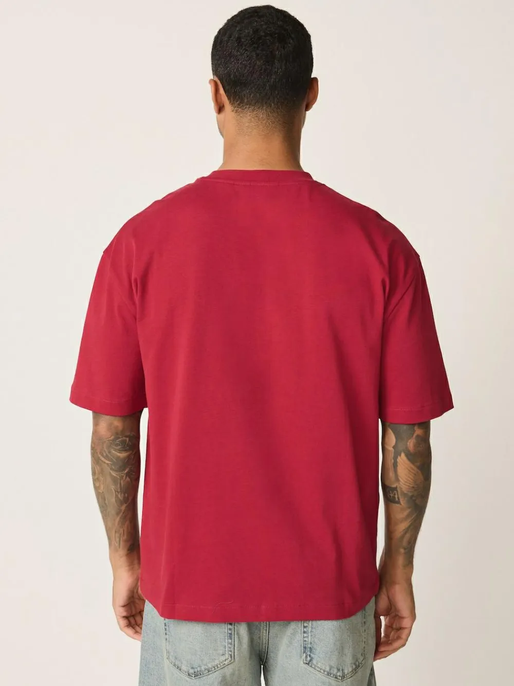 Best Next Red Relaxed Fit Heavyweight T-Shirt