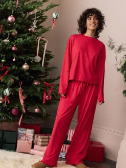 Clearance Next Heart Soft Long Sleeve Pyjamas Red Star