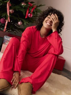 Clearance Next Heart Soft Long Sleeve Pyjamas Red Star