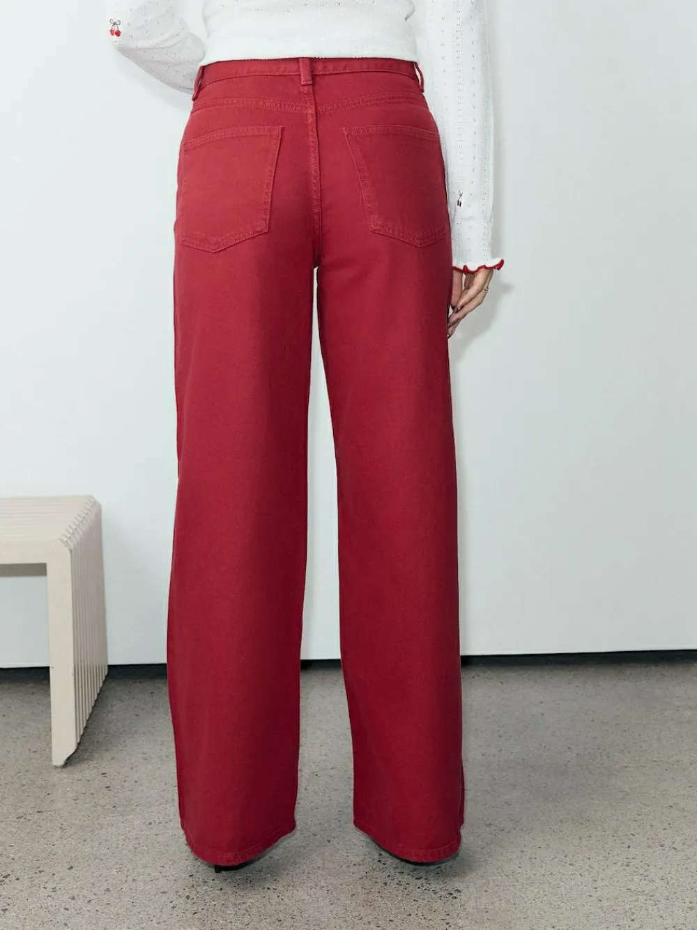 Next Red Wide Leg Jeans^Women Jeans|Jeans