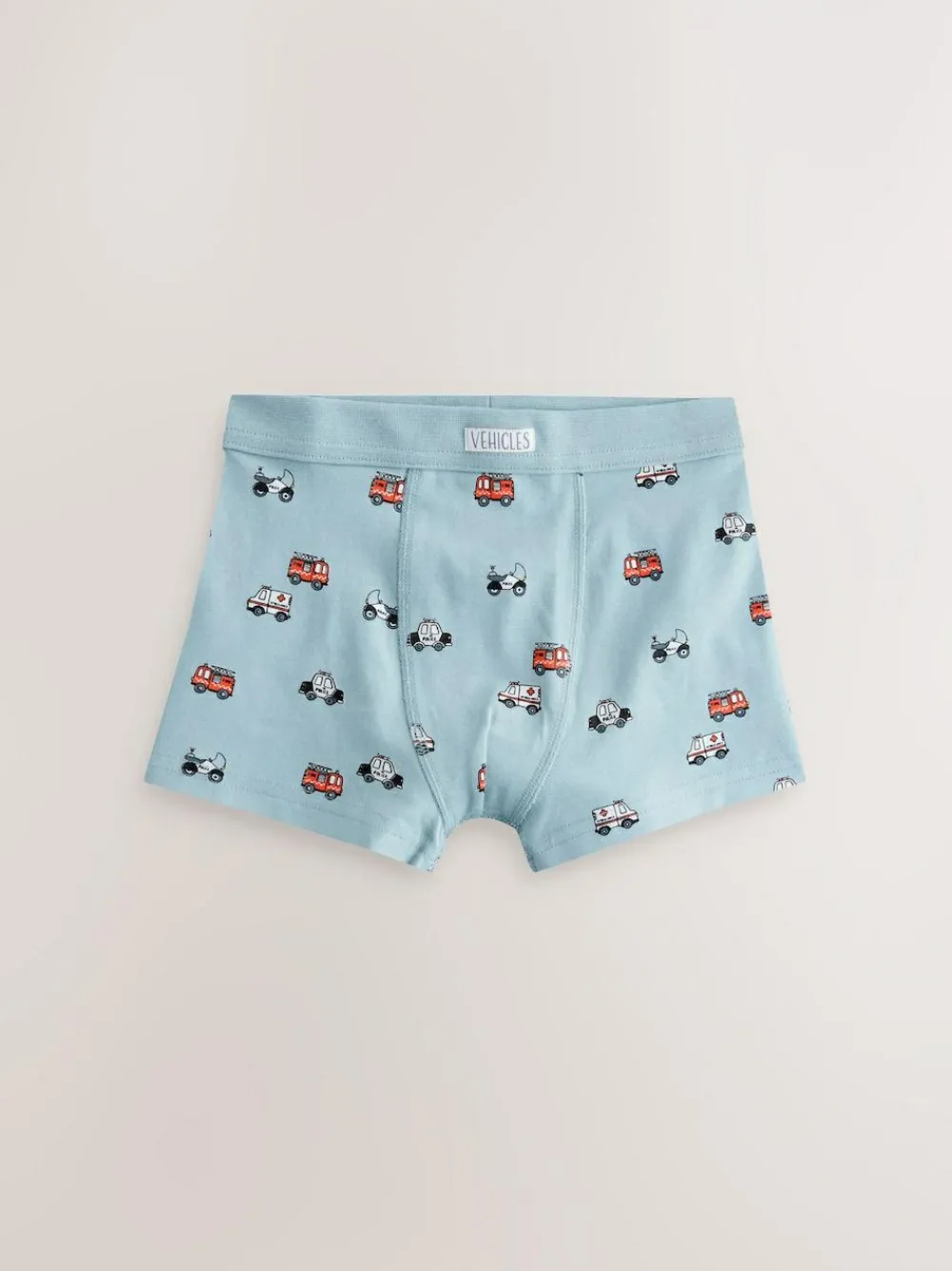 Clearance Next Boxers 7 Pack (1.5-12yrs) Red/Blue Emergency Vehicles