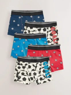 New Next Junior Character Trunks 5 Pack (1.5-16yrs) Red/Blue Football