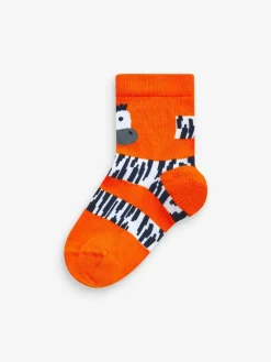 Outlet Next Red/Blue/Green Animal Cotton Rich Socks 7 Pack