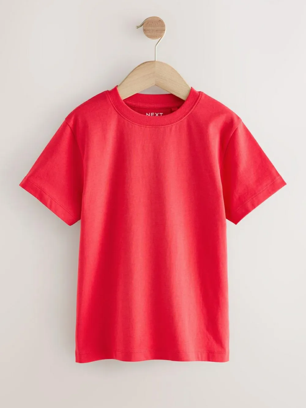 New Next Red/Blue/Navy/Neutral Regular Fit Short Sleeves T-Shirts 4 Pack (3-16yrs)