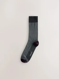 Discount Next Red/Green/Blue Herringbone Pattern Modal Signature Socks 4 Pack