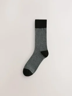 New Next Red/Grey 7 Pack Mens Cotton Rich Socks