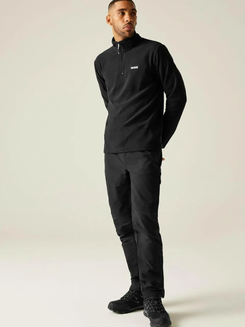Sale Regatta Black Thompson Fleece Zip Neck