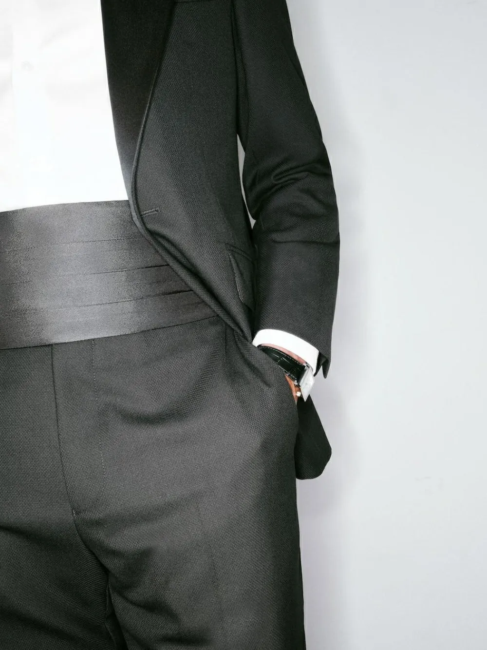 Outlet Reiss Cameron Silk Grosgrain Cummerbund Black