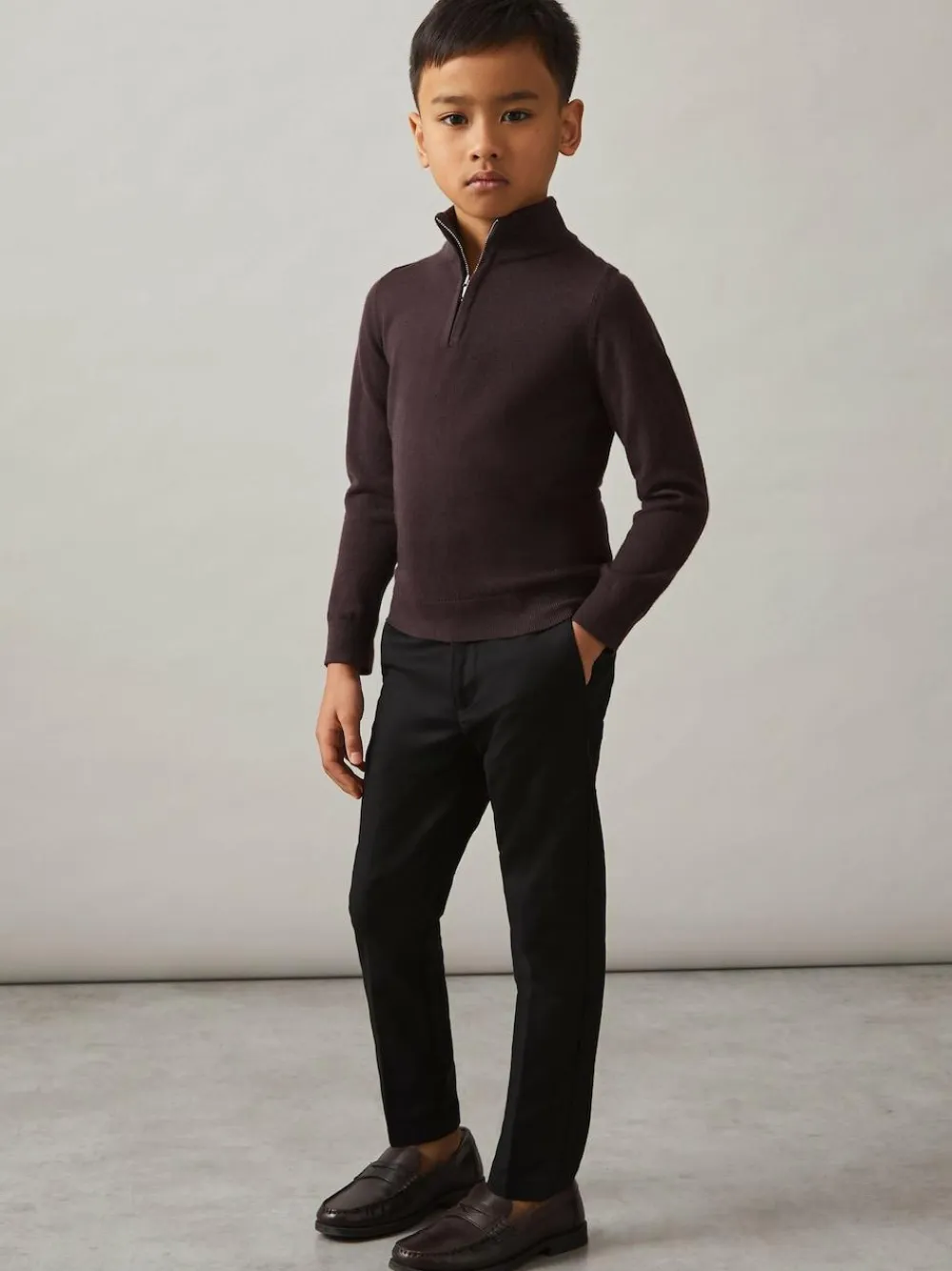 Outlet Reiss Eastbury 13-14 yrs Slim-Fit Cotton-Blend Chinos Black