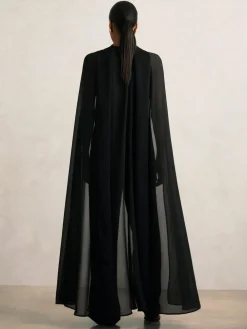 Best Reiss Farley Wide-Leg Cape Jumpsuit Black