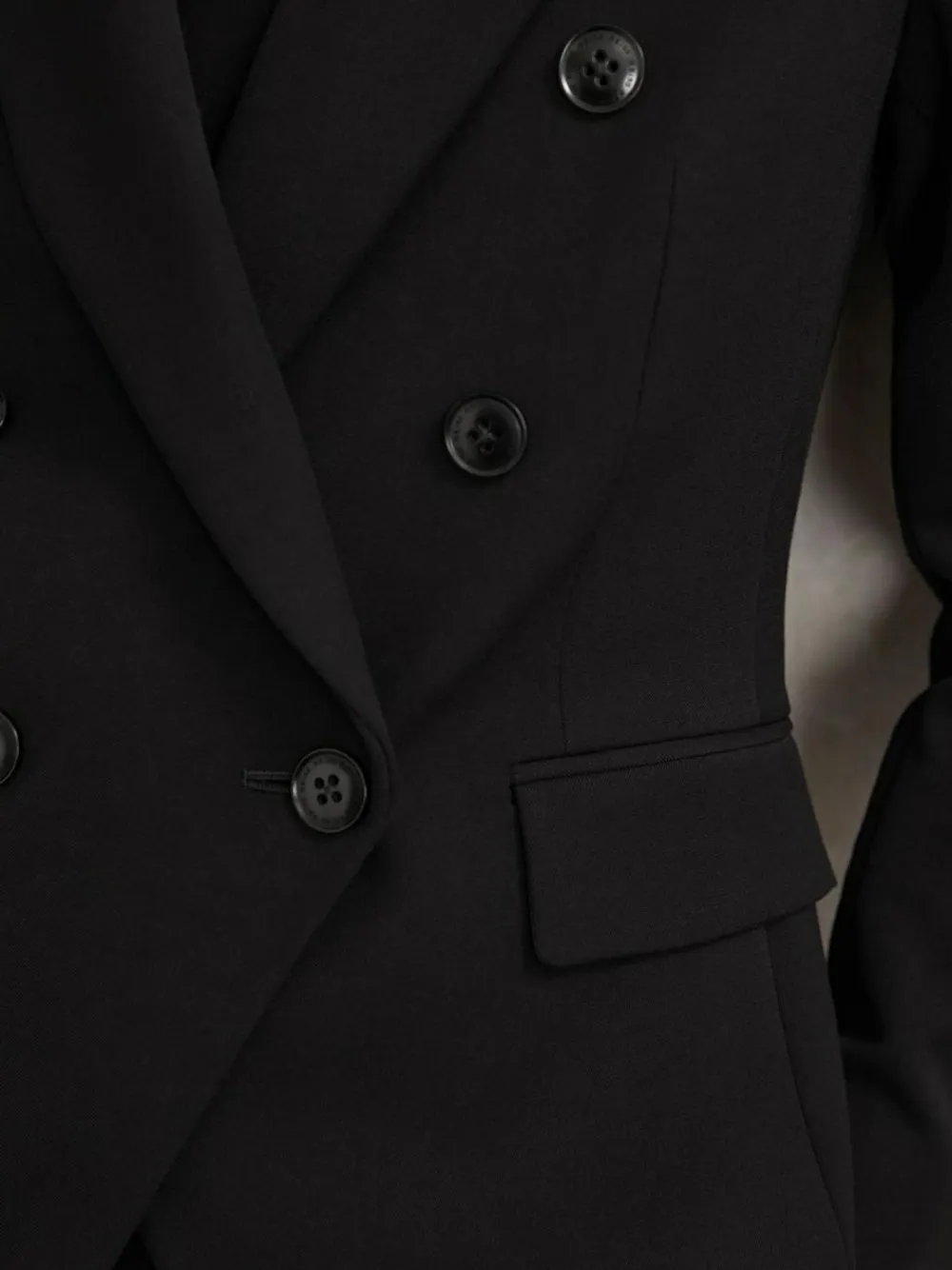 Outlet Reiss Gabi Double-Breasted Suit Blazer Black