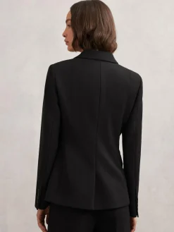 Outlet Reiss Gabi Double-Breasted Suit Blazer Black