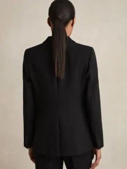 Sale Reiss Gabi Petite Tailored Single Breasted Suit Blazer Black