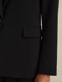 Sale Reiss Gabi Petite Tailored Single Breasted Suit Blazer Black