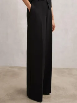 Online Reiss Gabi Petite Wide-Leg Suit Trousers Black