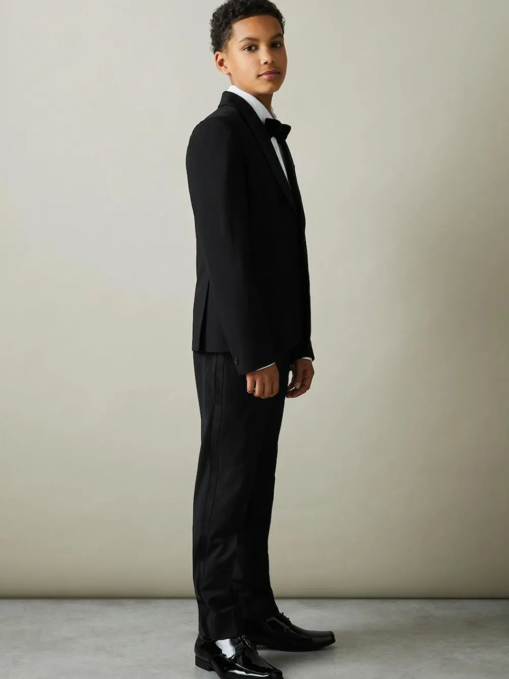 Outlet Reiss Black Knightsbridge B 3-9 yrs Single-Breasted Tuxedo Blazer Wool-Blend