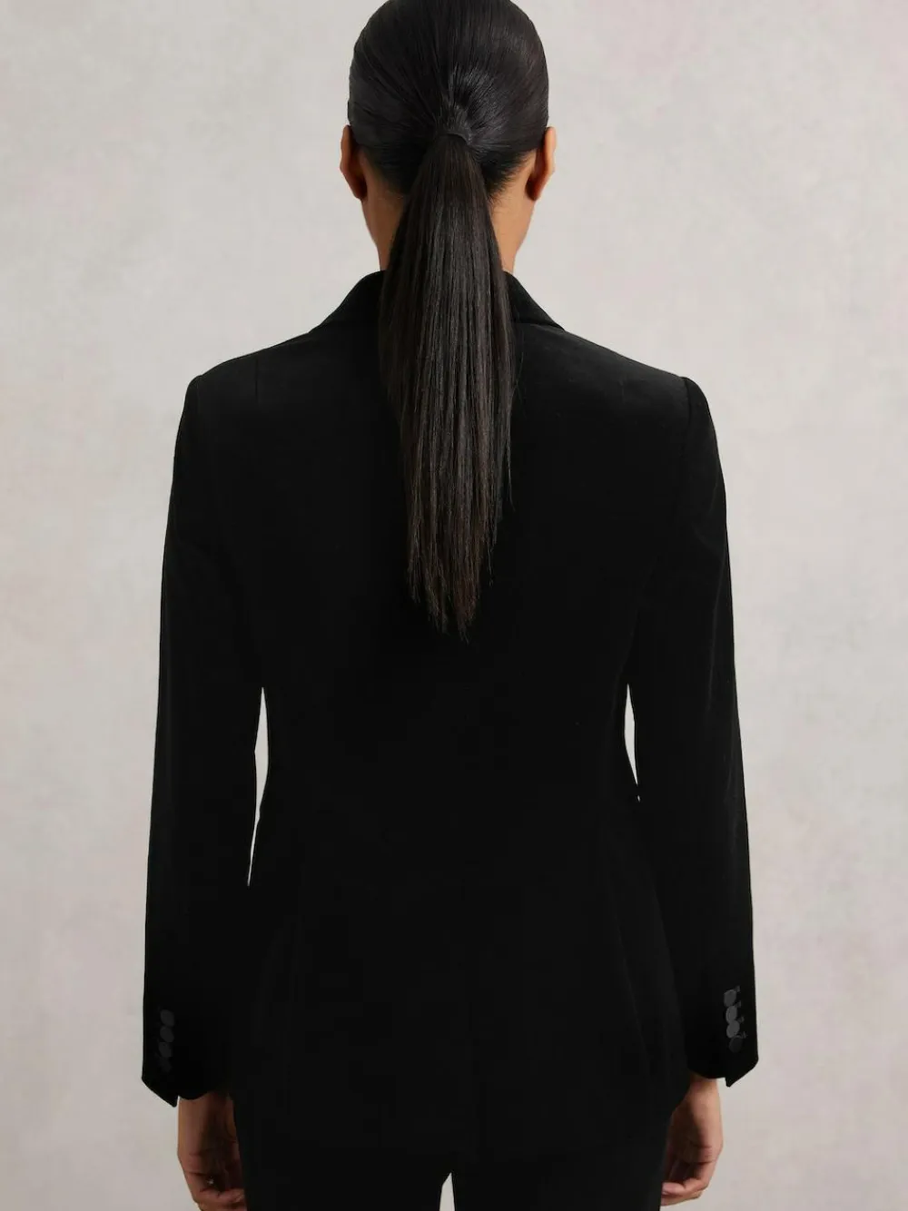 New Reiss Black Myrtle Velvet Single Breasted Suit Blazer