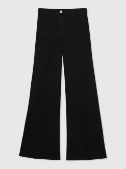 Reiss Black Sakura Patch-Pocket Flared Jeans^Women Jeans|Jeans