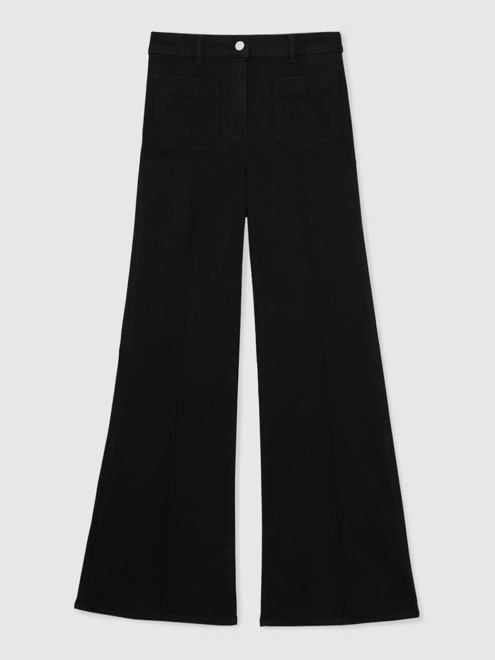 Reiss Black Sakura Petite Patch-Pocket Flared Jeans^Women Jeans|Jeans