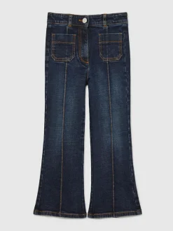 Reiss Blue Sakura 9-13 yrs Patch-Pocket Flared Jeans