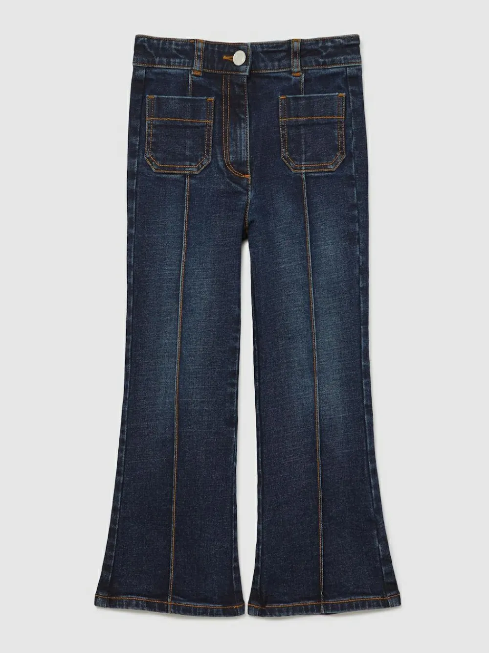 Reiss Blue Sakura 9-13 yrs Patch-Pocket Flared Jeans