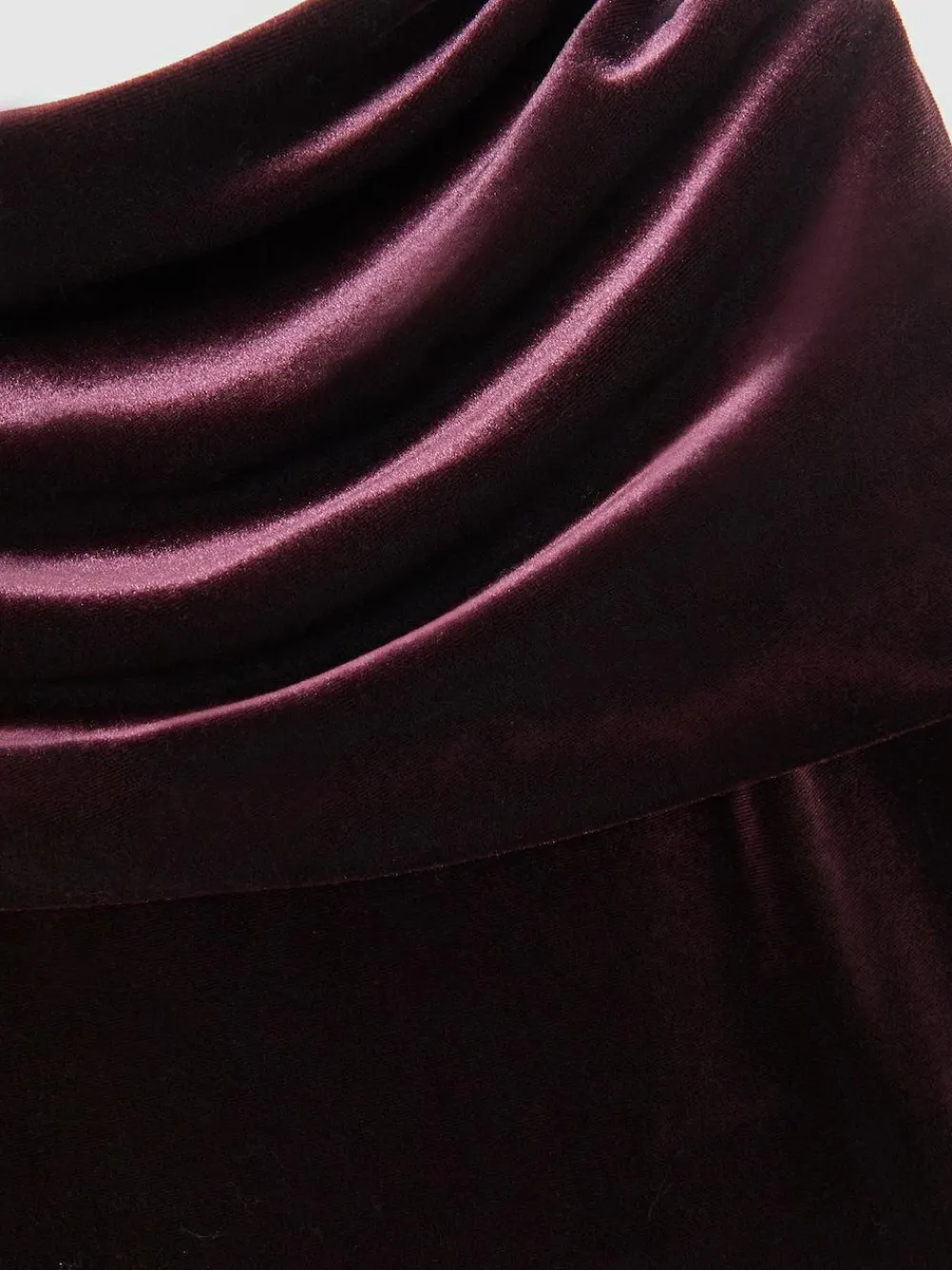 Discount Reiss Burgundy Andria Petite Velvet Drape Strapless Jumpsuit