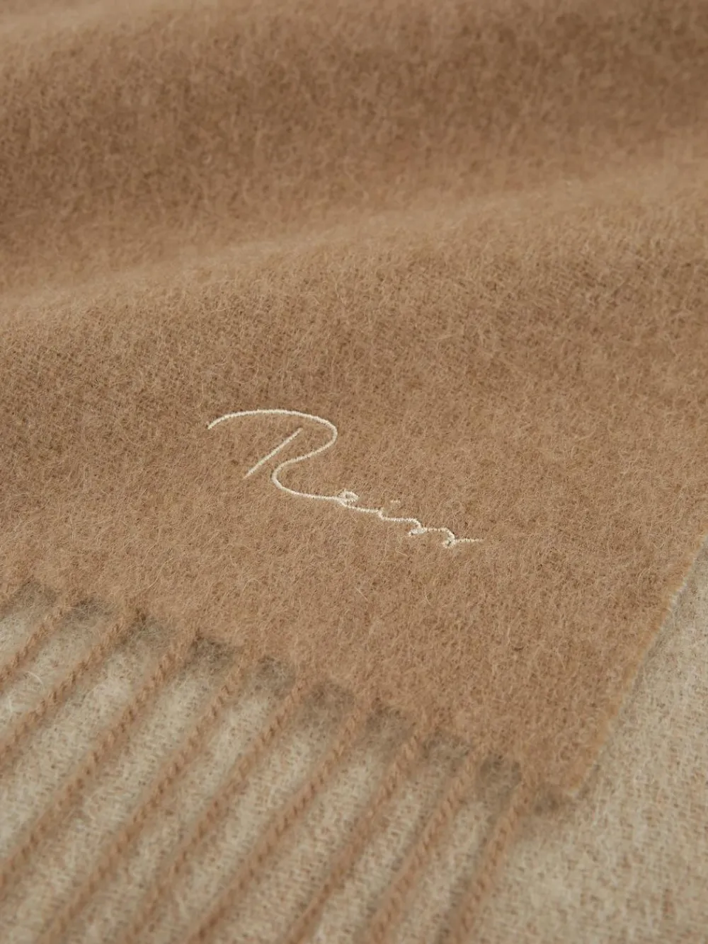 Sale Reiss Camel Picton Wool and Cashmere Scarf