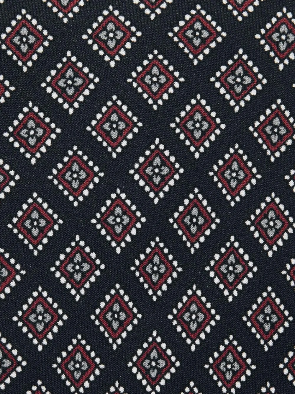 Outlet Reiss Bortolo Silk Floral Medallion-Print Tie Charcoal/Bordeaux