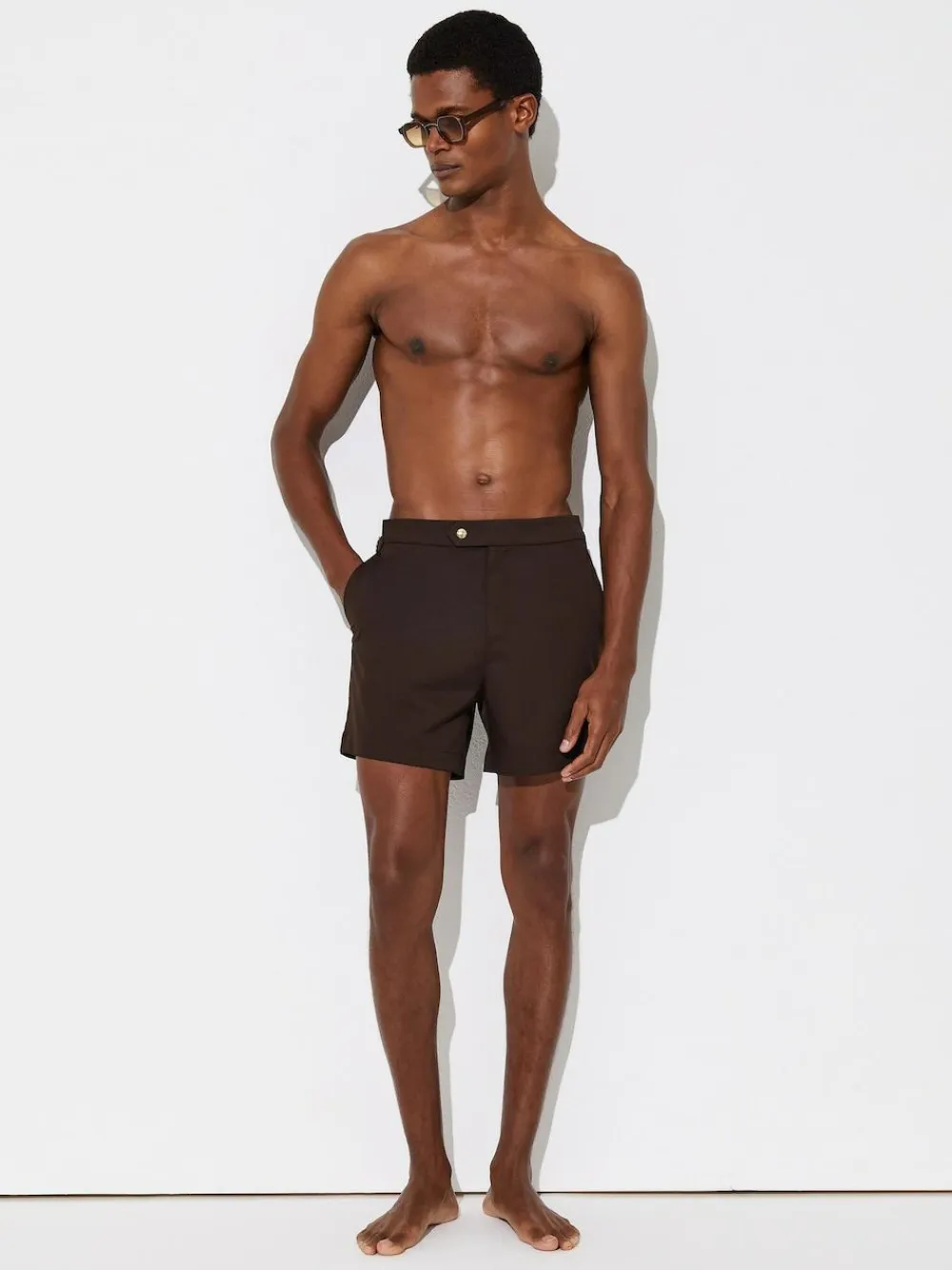 Online Reiss Sun Side-Adjuster Swim Shorts Chocolate Brown