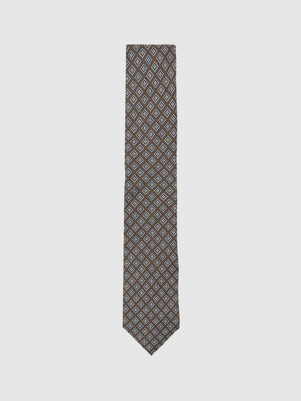 Hot Reiss Bortolo Silk Floral Medallion-Print Tie Chocolate/Charcoal