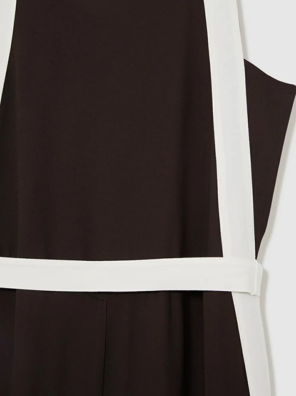 Outlet Reiss Salma Colourblock Wide Leg Belted Jumpsuit Chocolate/Cream