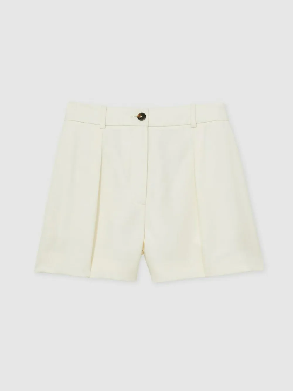 Clearance Reiss Cream Millie Single-Pleat Tailored Shorts