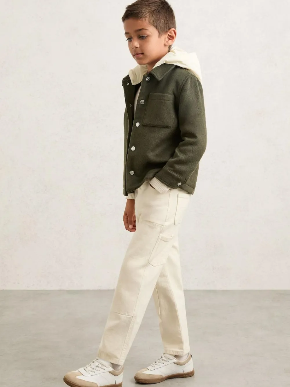 Reiss Benjamin 3-9 yrs Wool-Blend Detachable-Hood Overshirt^BOY Shirts