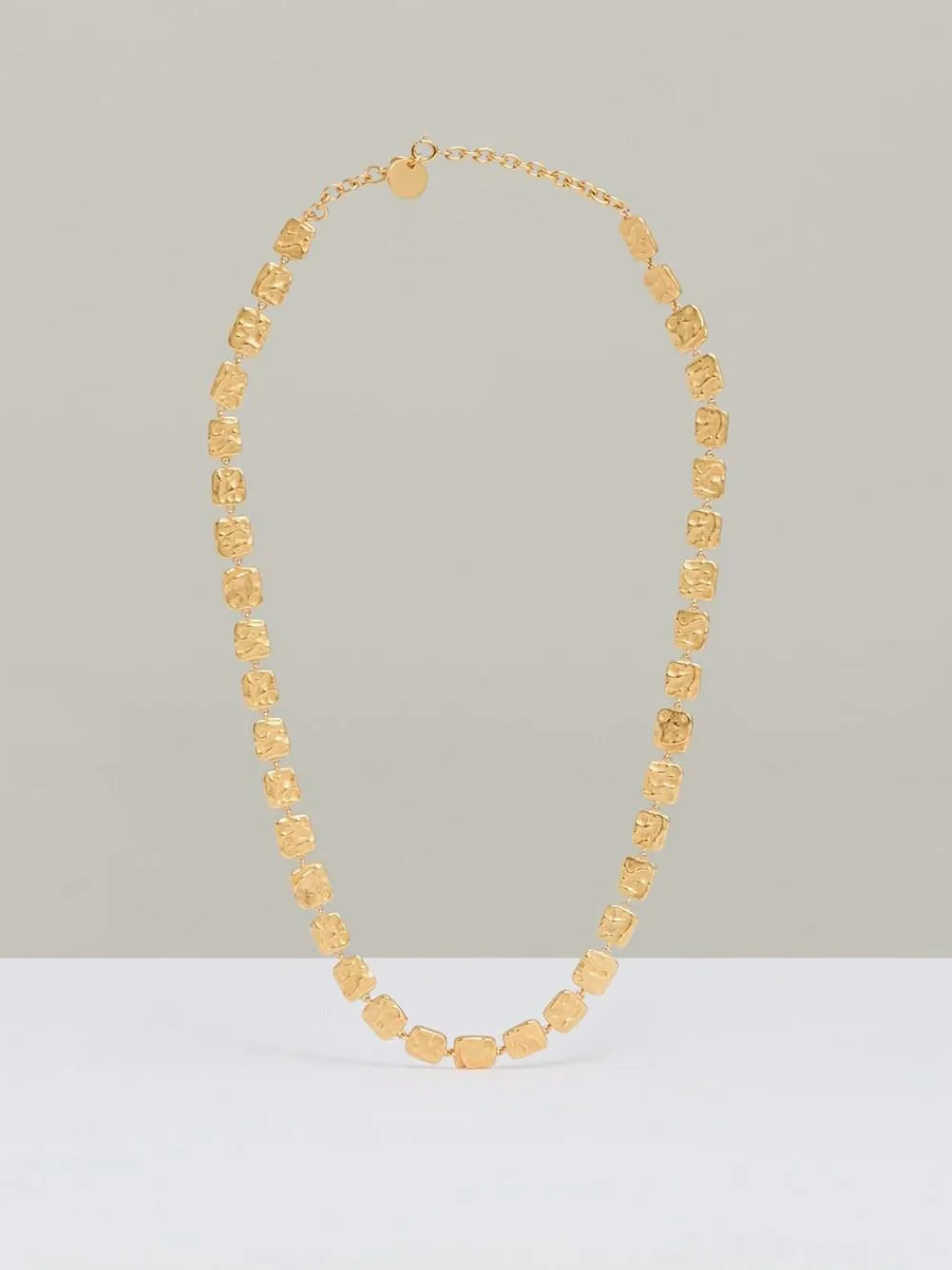 Reiss Gold Tone Mila Molten Square Necklace