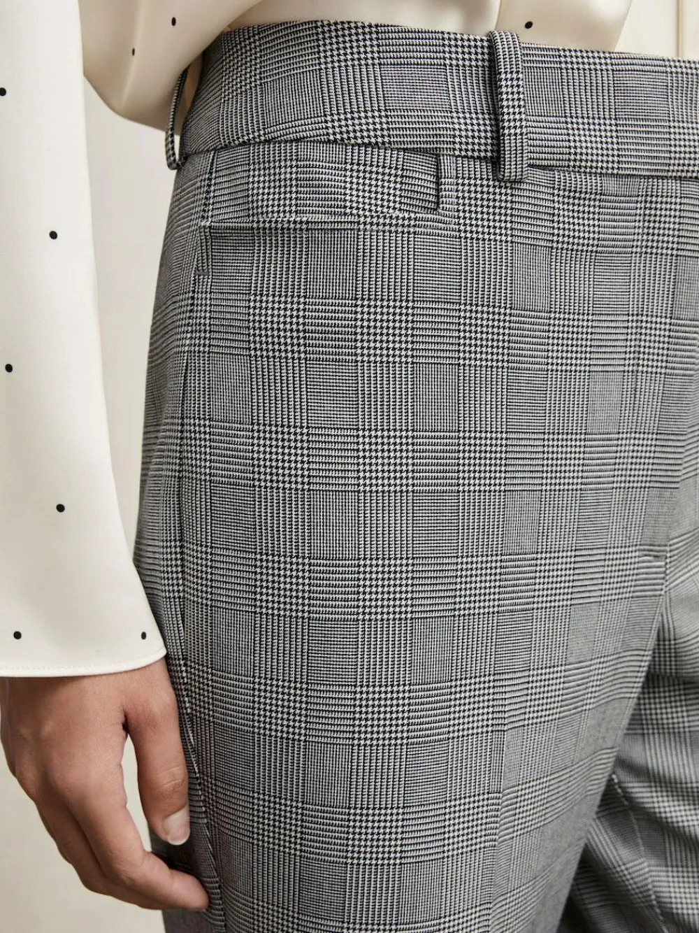 Reiss Grey Brooklyn Check Flared Suit Trousers^Women Suits & Tailoring