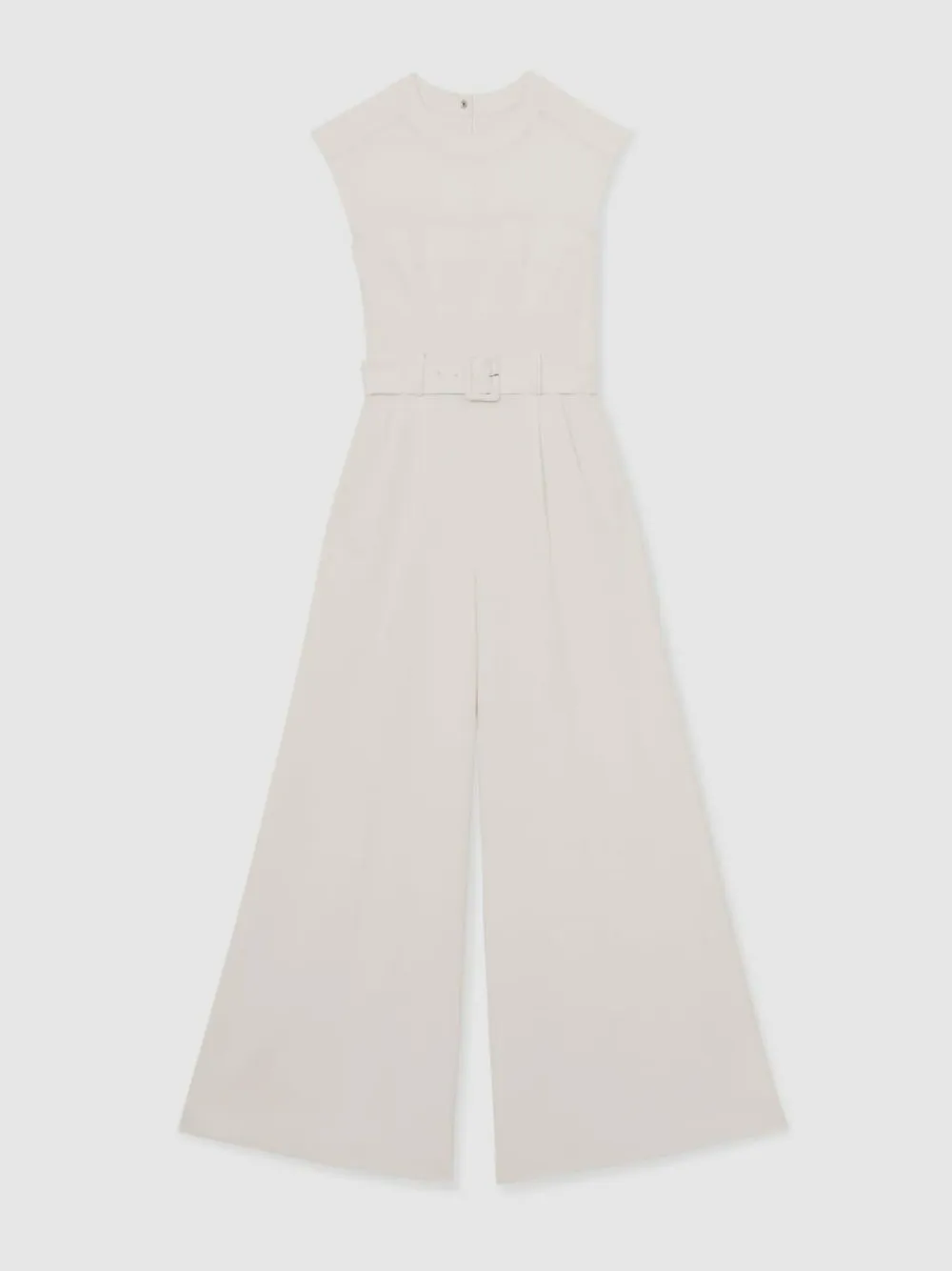 Reiss Ivory Alba Sheer-Panel Wide-Leg Belted Jumpsuit^Women Jumpsuits & Playsuits
