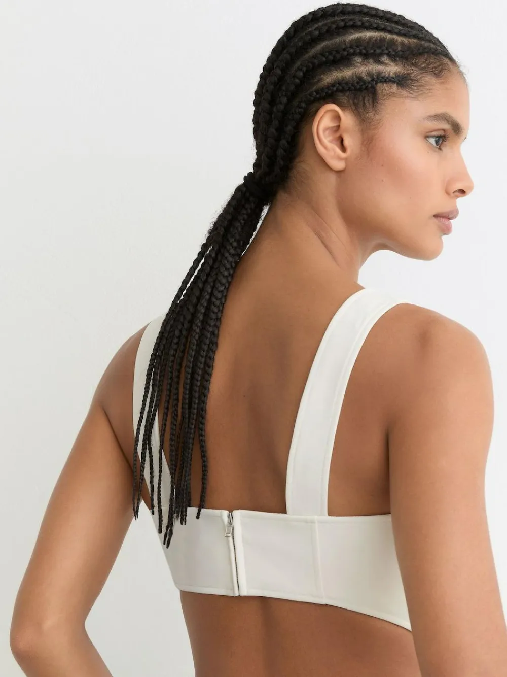 Discount Reiss Dina Waisted Cut-Out Twill Midi Dress Ivory