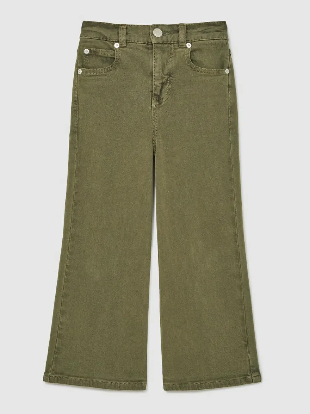 Outlet Reiss Khaki Clea 13-14 yrs Straight-Leg Mid-Rise Jeans