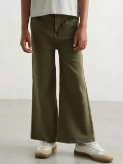 Outlet Reiss Khaki Clea 13-14 yrs Straight-Leg Mid-Rise Jeans