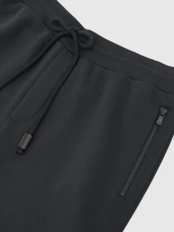 Sale Reiss Finch Cotton-Blend Drawstring Joggers Navy